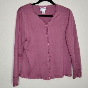 Vintage Pendleton Silk Blend Button Down Cardigan Women's Size Medium